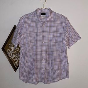 Thomas Dean Pink & Blue Plaid Casual Button Down Sz.XXL